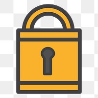 PNG lock icon sticker, transparent background