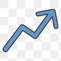 PNG growth arrow graph sticker, transparent background