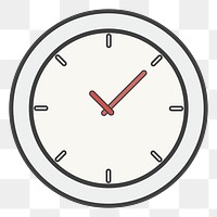 PNG clock icon illustration sticker, transparent background