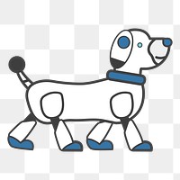 PNG dog robot illustration sticker, transparent background