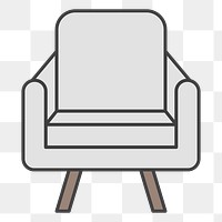 PNG arm chair illustration sticker, transparent background