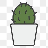 PNG cactus illustration sticker, transparent background