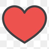 PNG  red heart illustration sticker, transparent background