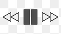 PNG digital media control buttons illustration sticker, transparent background