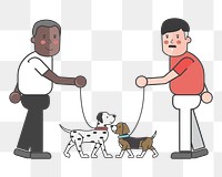 Walk the dogs png illustration, transparent background