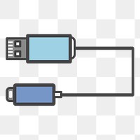 PNG USB charger illustration sticker, transparent background