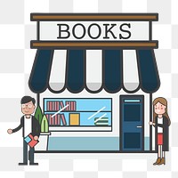 Book shop png illustration, transparent background