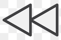 PNG rewind icon illustration sticker, transparent background