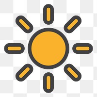 PNG sun icon illustration sticker, transparent background