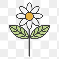 PNG Flower environmental illustration sticker, transparent background