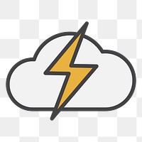 PNG Weather thunder illustration sticker, transparent background