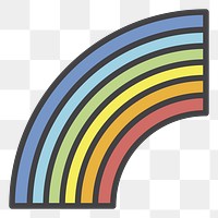 PNG Rainbow illustration sticker, transparent background