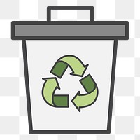 PNG Recycle bin environmental illustration sticker, transparent background