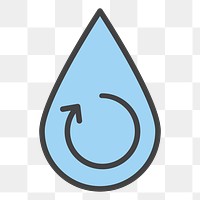 PNG Water reuse illustration sticker, transparent background