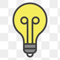 PNG Light bulb illustration sticker, transparent background