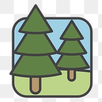 PNG Forest illustration sticker, transparent background