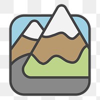 PNG Snow mountain illustration sticker, transparent background