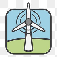 PNG Windmill environmental illustration sticker, transparent background