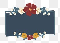 Colorful flowers png badge, transparent background