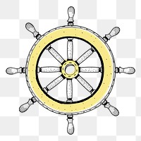 Ship's wheel png illustration, transparent background