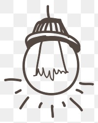 Light bulb png doodle illustration, transparent background