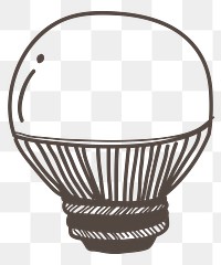 Light bulb png doodle illustration, transparent background