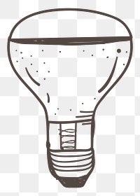 Light bulb png doodle illustration, transparent background