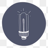 Light bulb png badge illustration, transparent background