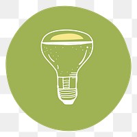 Light bulb png badge illustration, transparent background