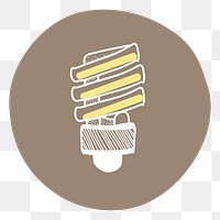 Light bulb png badge illustration, transparent background