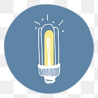 Light bulb png badge illustration, transparent background