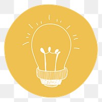 Light bulb png badge illustration, transparent background