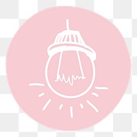 Light bulb png badge illustration, transparent background