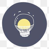 Light bulb png badge illustration, transparent background