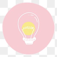 Light bulb png badge illustration, transparent background