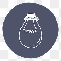 Light bulb png badge illustration, transparent background