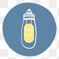 Light bulb png badge illustration, transparent background