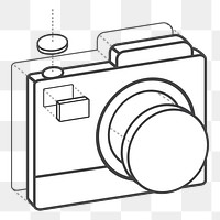  Png white camera 3D icon, transparent background