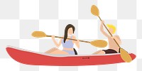 Kayaking png illustration, transparent background