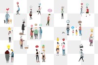 Diverse people png illustration, transparent background