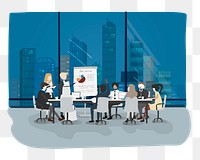 Business meeting png illustration, transparent background