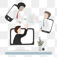 Video conference png illustration, transparent background