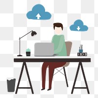 Cloud network png illustration, transparent background