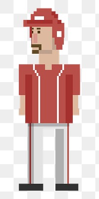  Png pixel baseball player occupation illustration, transparent background