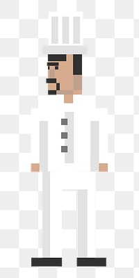  Png pixel chef occupation illustration, transparent background