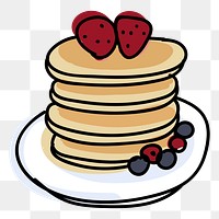  Png cute pancake illustration sticker, transparent background