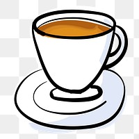  Png tea cup illustration sticker, transparent background