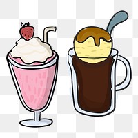  Png ice cream milkshakes illustration sticker, transparent background