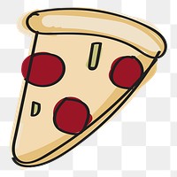  Png pizza illustration sticker, transparent background