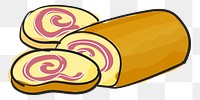  Png cake roll illustration sticker, transparent background